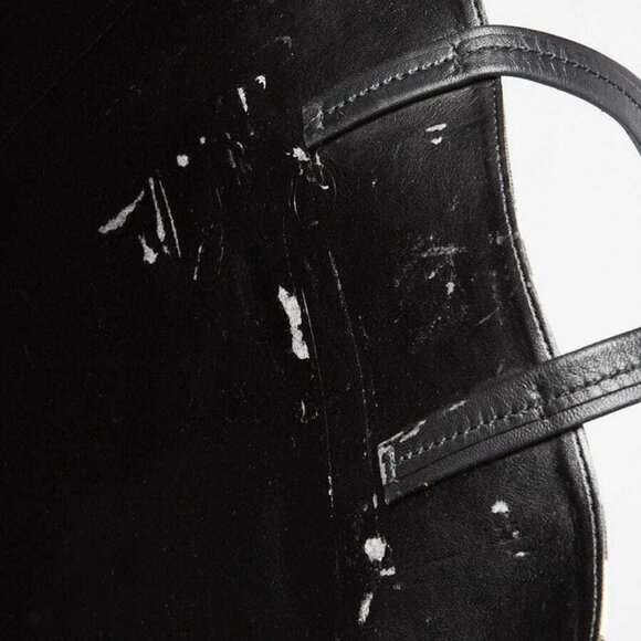 Celine Black/White Leopard Jute Bi-Color Vertical Cabas Bag - Picture 11 of 12